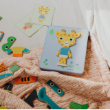 Magnetinis kūrybinis žaidimas su medinėmis detalėmis ''Gyvūnai''