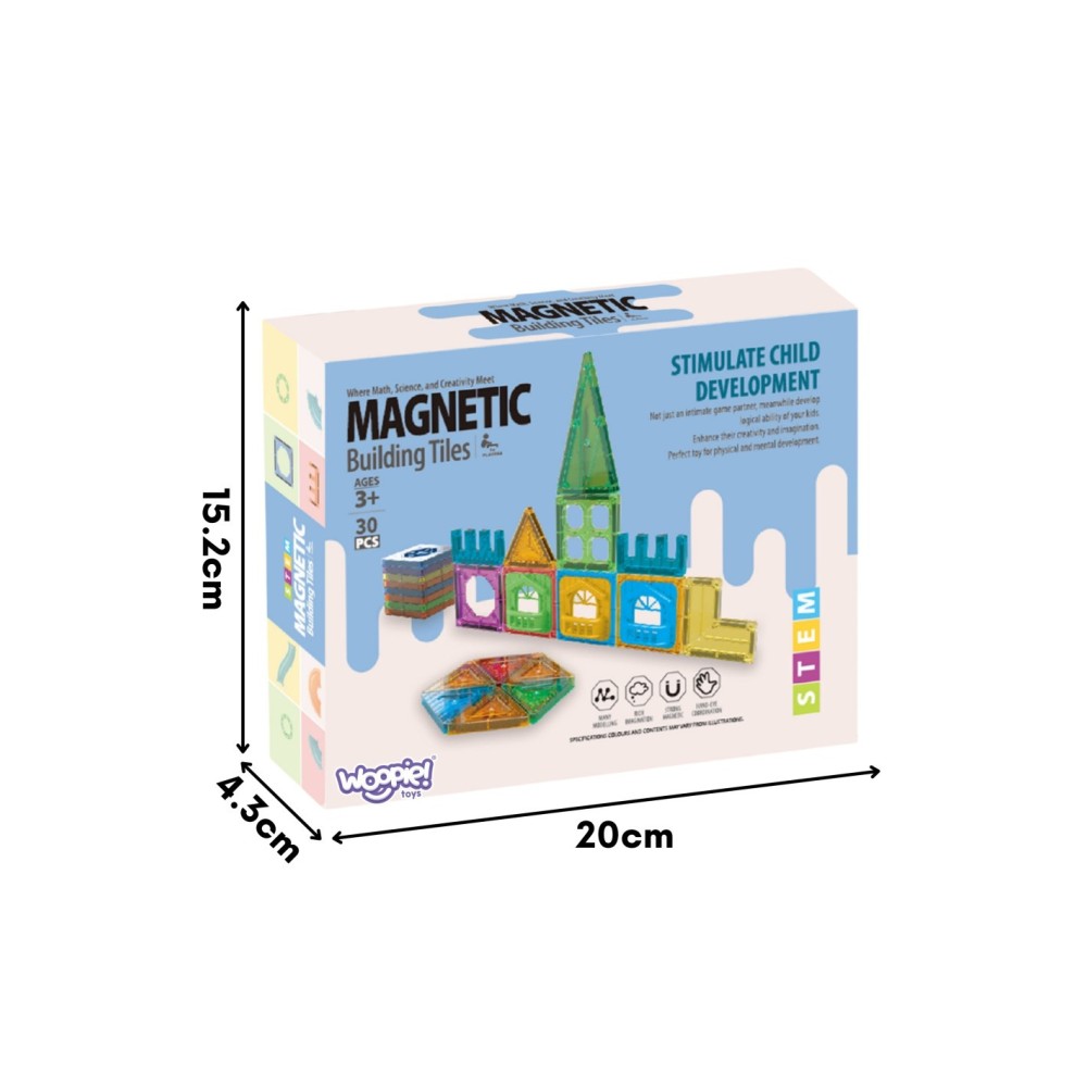 Magnetinių kaladėlių rinkinys WOOPIE 3D