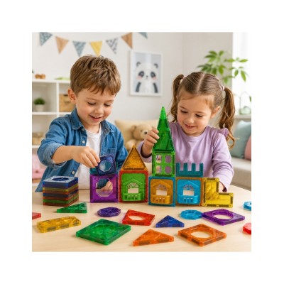 Magnetinių kaladėlių rinkinys WOOPIE 3D