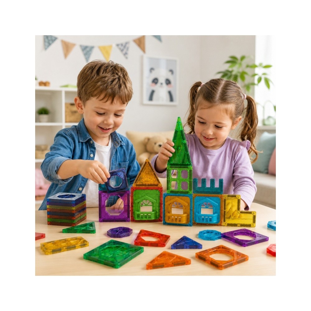 Magnetinių kaladėlių rinkinys WOOPIE 3D