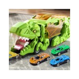 Dinozauras – automobilių transporterio lagaminas su lenktynių trasa