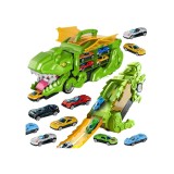 Dinozauras – automobilių transporterio lagaminas su lenktynių trasa