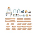 Tooky Toy kosminis medinis traukinukų rinkinys