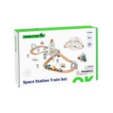 Tooky Toy kosminis medinis traukinukų rinkinys