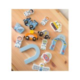 Tooky Toy kosminis medinis traukinukų rinkinys