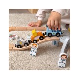 Tooky Toy kosminis medinis traukinukų rinkinys