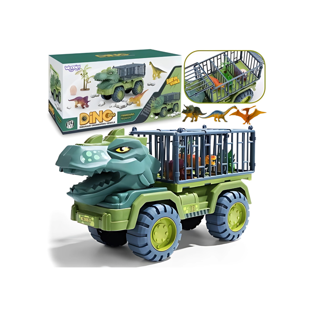 Dinozauro formos transporteris su 15 dinozaurų figūrėlių