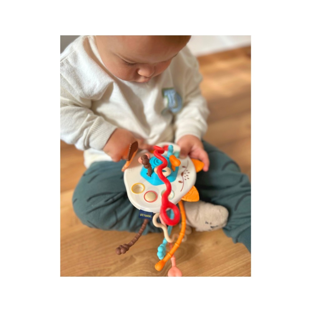 WOOPIE Montessori sensorinis žaislas „Laputė“ – kramtukas ir lavinamasis žaidimas kūdikiams