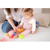 Montessori sensorinis rinkinys: kaladėlės, piramidė ir gyvūnėlis (13 vnt.)