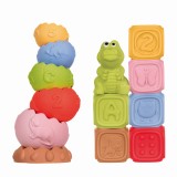 Montessori sensorinis rinkinys: kaladėlės, piramidė ir gyvūnėlis (13 vnt.)
