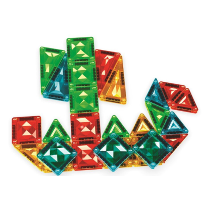 Magnetinis konstruktorius su skaidriomis geometrinėmis plytelėmis, 26 det.