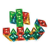 Magnetinis konstruktorius su skaidriomis geometrinėmis plytelėmis, 26 det.
