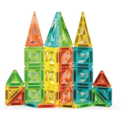 Magnetinis konstruktorius su skaidriomis geometrinėmis plytelėmis, 26 det.