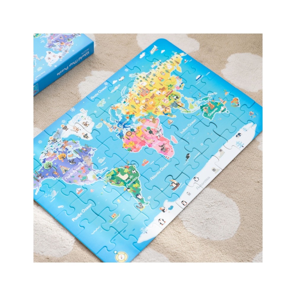 CLASSIC WORLD Medinė Pasaulio Žemėlapio Dėlionė – 48 detalės