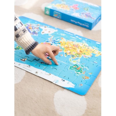CLASSIC WORLD Medinė Pasaulio Žemėlapio Dėlionė – 48 detalės