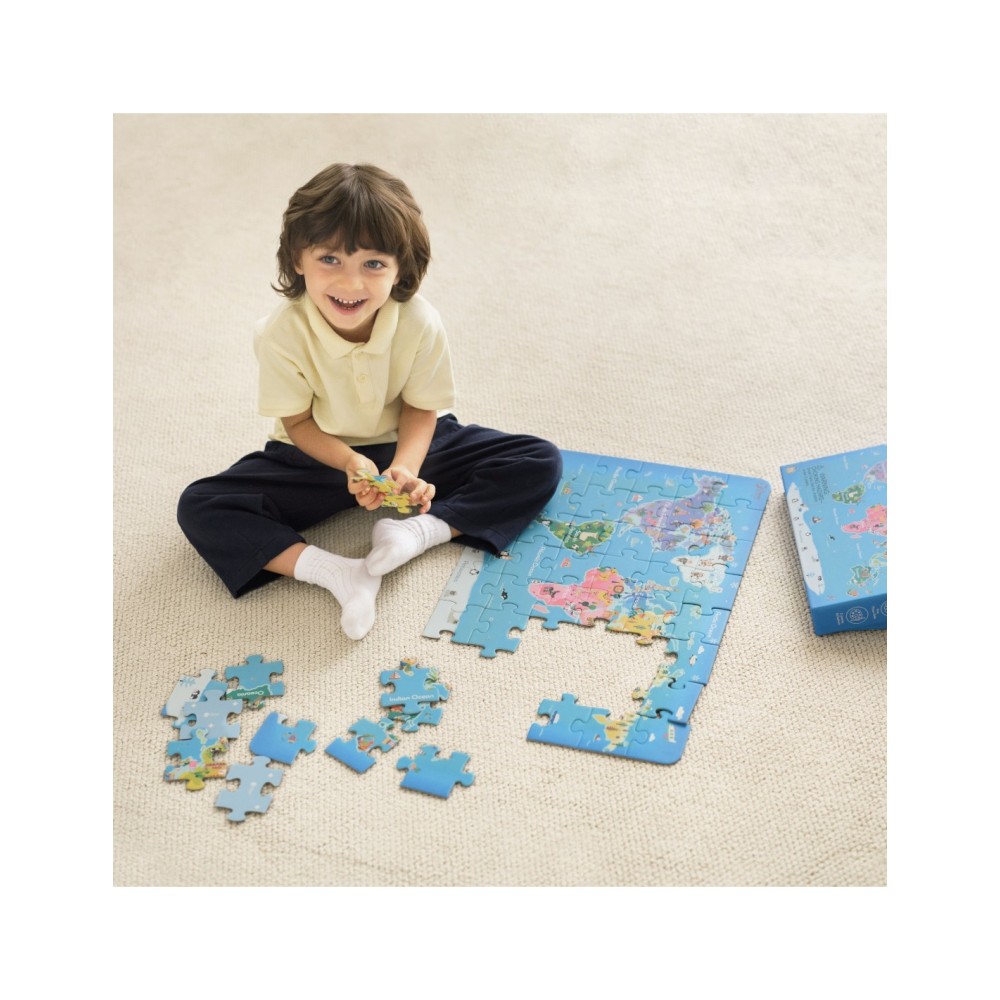 CLASSIC WORLD Medinė Pasaulio Žemėlapio Dėlionė – 48 detalės