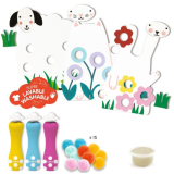 Kūrybinis Taškavimo, Pomponų ir Plastilino Rinkinys Mažyliams 18mėn.+