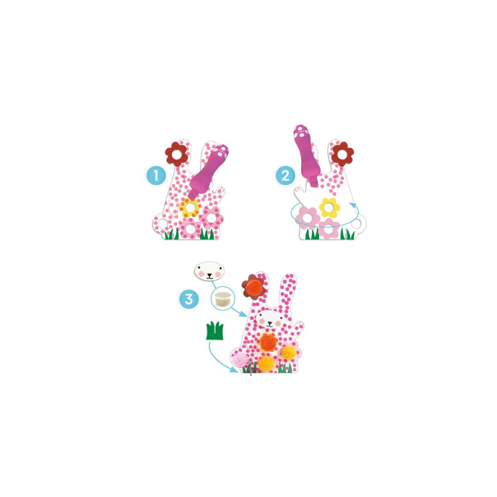 Kūrybinis Taškavimo, Pomponų ir Plastilino Rinkinys Mažyliams 18mėn.+
