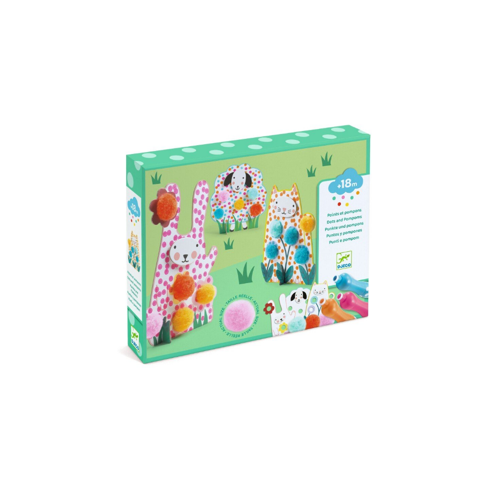 Kūrybinis Taškavimo, Pomponų ir Plastilino Rinkinys Mažyliams 18mėn.+