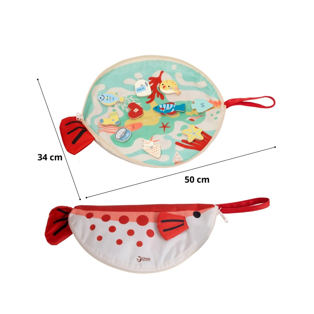 CLASSIC WORLD Medinis Magnetinės Žvejybos Žaidimas – 35 dalių