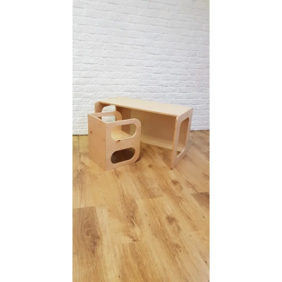 Kubinis stalas su kėdute