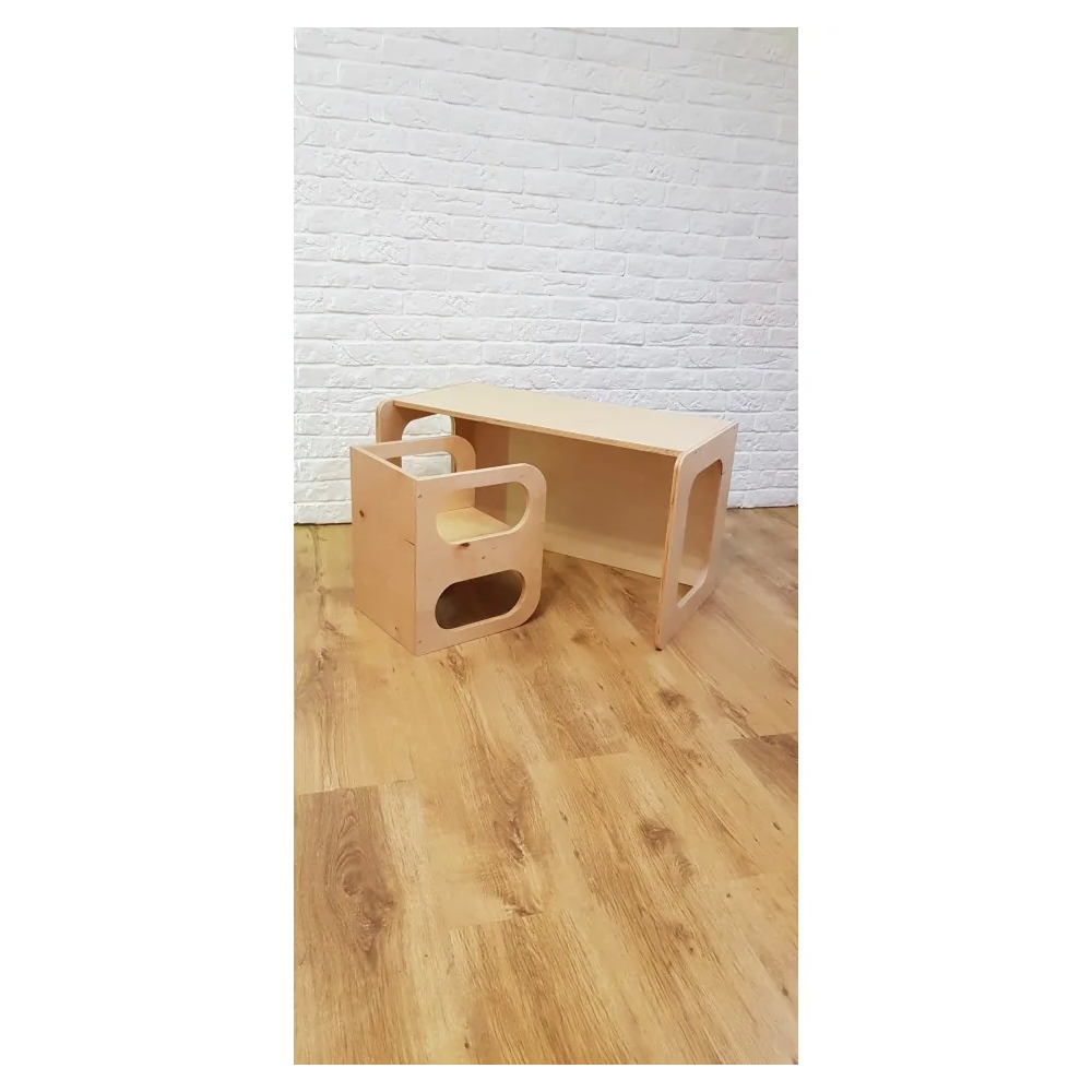 Kubinis stalas su kėdute