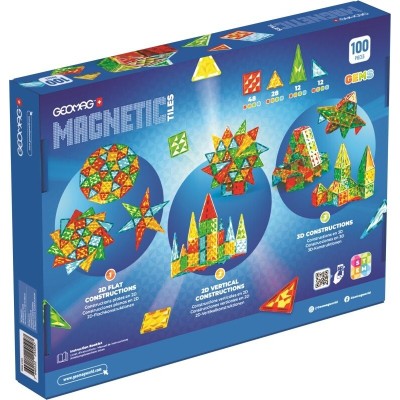 Magnetinis konstruktorius - Deimantinės plytelės (100 vnt.)