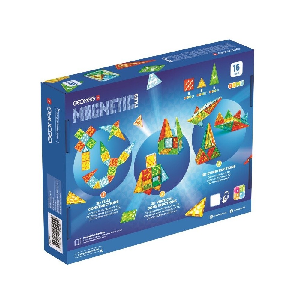 Magnetinis konstruktorius - Deimantinės plytelės (16 vnt.)