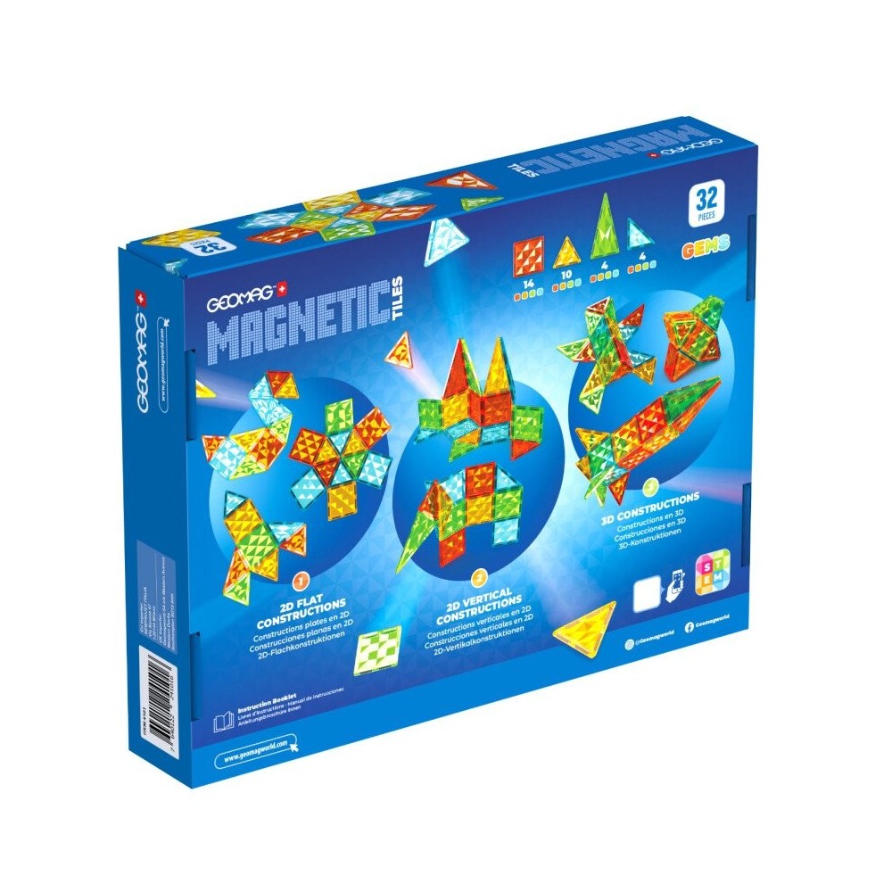 Magnetinis konstruktorius - Deimantinės plytelės (32 vnt.)