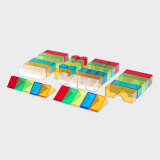 Permatomi spalvų blokai- 3D konstruktoriaus kaladėlių rinkinys