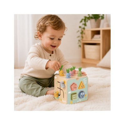 Medinis Edukacinis Kubas „5 viename“ – Tooky Toy