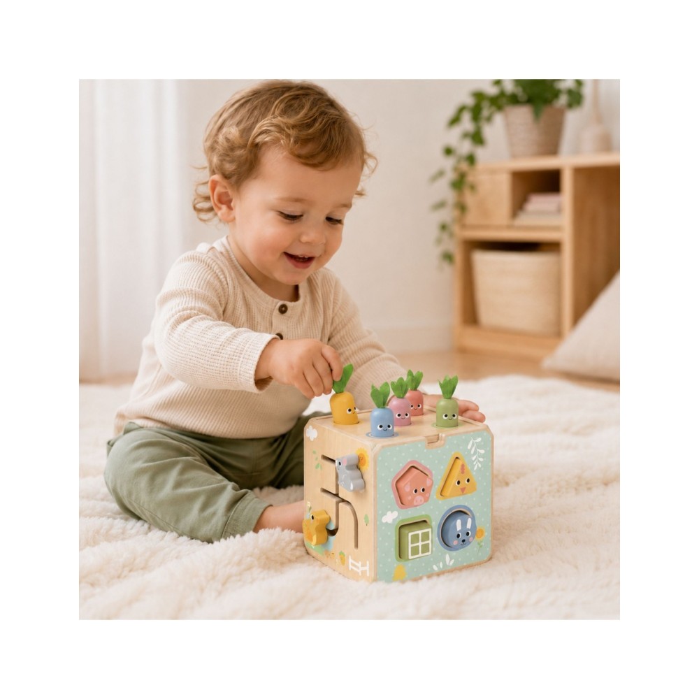 Medinis Edukacinis Kubas „5 viename“ – Tooky Toy