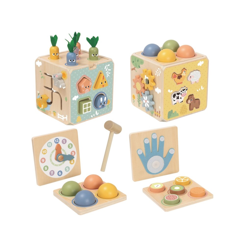 Medinis Edukacinis Kubas „5 viename“ – Tooky Toy