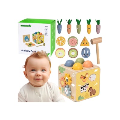 Medinis Edukacinis Kubas „5 viename“ – Tooky Toy