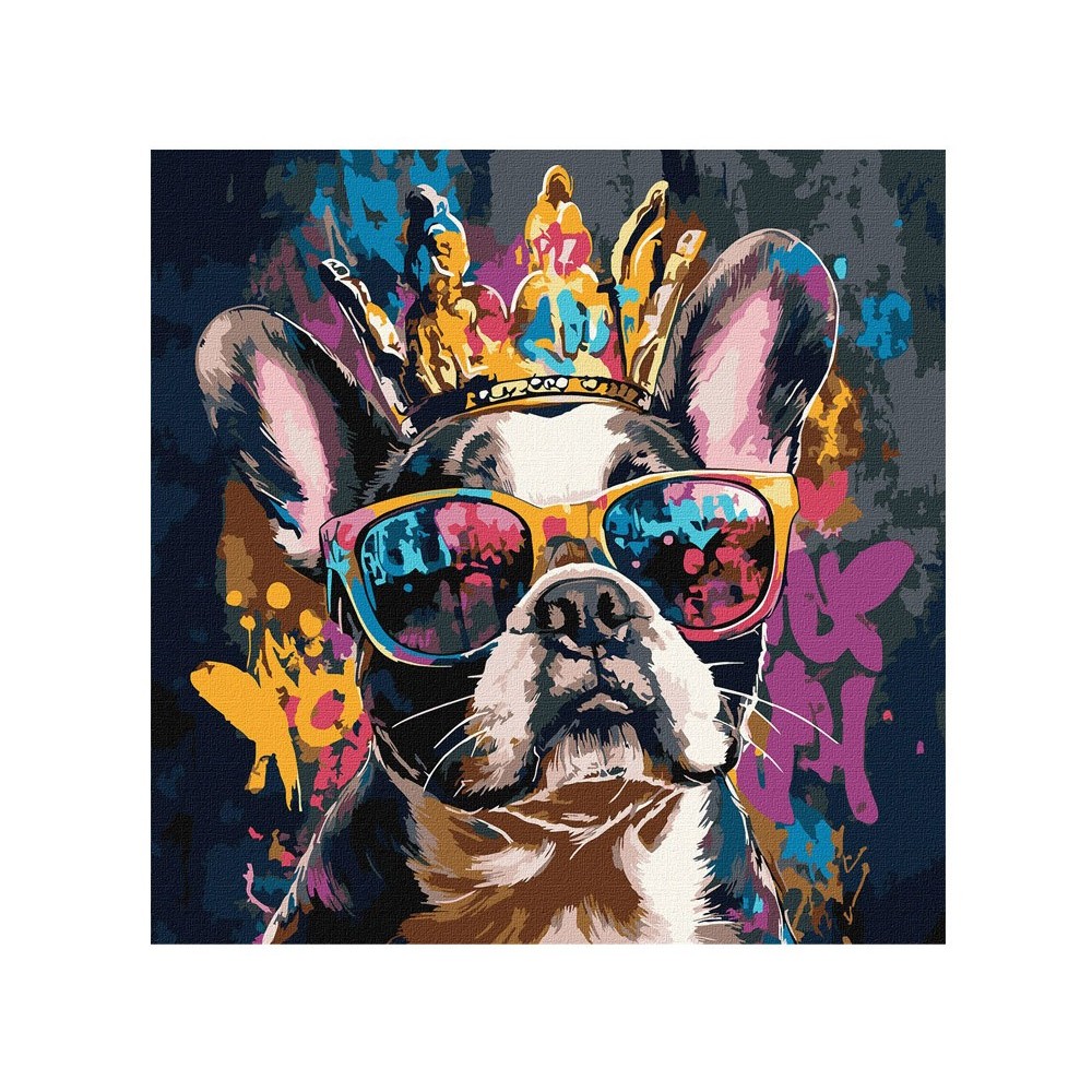 Tapyba Pagal Skaičius ant Drobės „Bulldog“ 40x40cm.