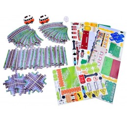 3D puzzle miestas su takeliais ir priedais