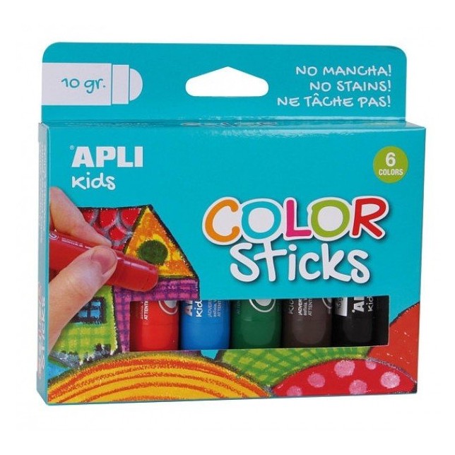 Apli kids dažai pastelės (6 spalvos)