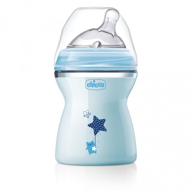 Chicco mėlynas buteliukas su silikoniniu speneliu /  250 ml