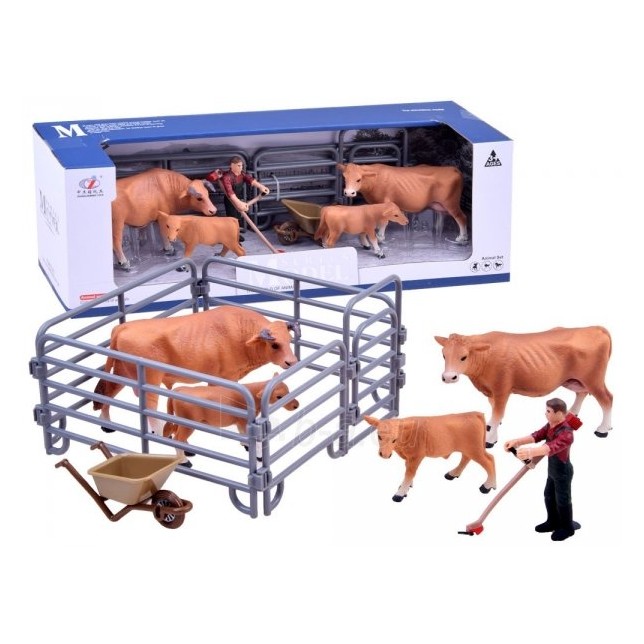 Gyvūnų figūrėlės - karvės su ūkininku
