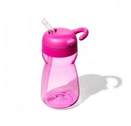 Lengva gertuvė su šiaudeliu - rožinė, 350ml
