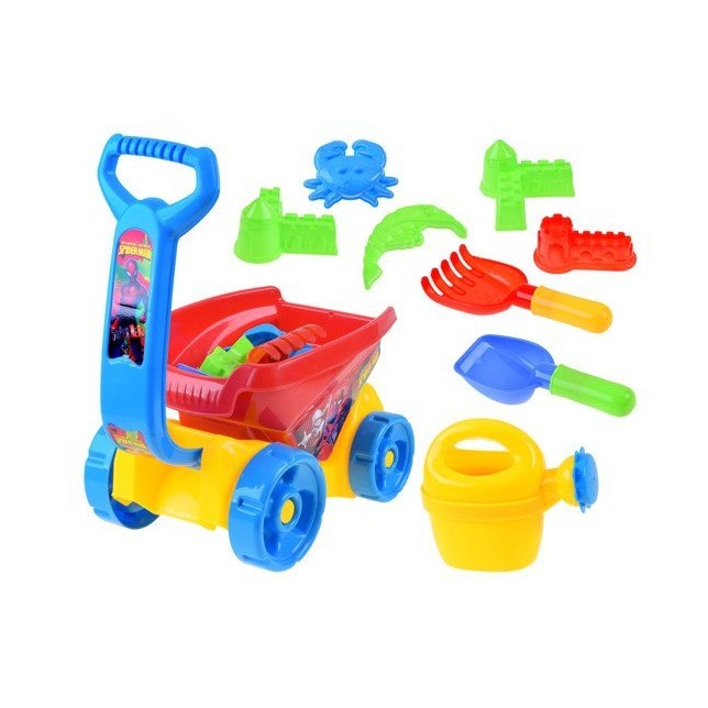 Plastikinis vežimėlio ir smėlio žaislų rinkinys