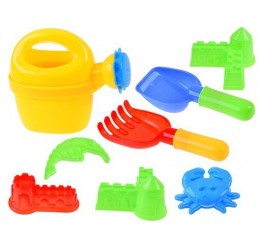 Plastikinis vežimėlio ir smėlio žaislų rinkinys
