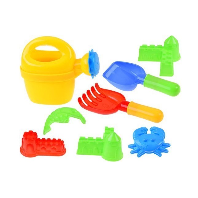 Plastikinis vežimėlio ir smėlio žaislų rinkinys