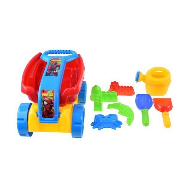 Plastikinis vežimėlio ir smėlio žaislų rinkinys