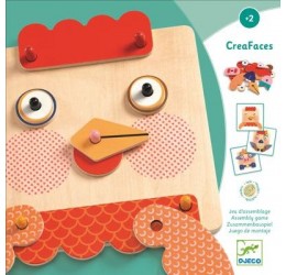 Djeco edukacinis medinis žaidimas "Crea faces"