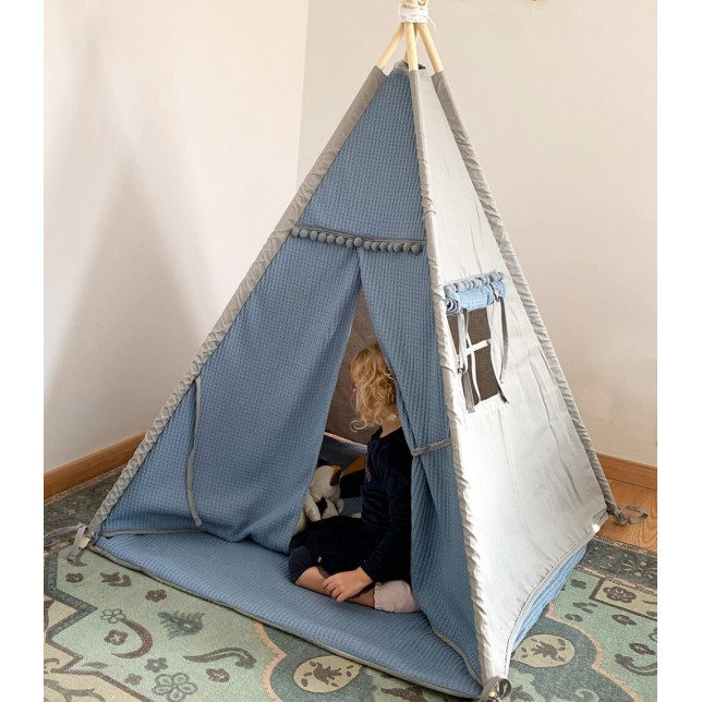 Tipi palapinė su kilimėliu "Amsterdamas" (tamsiai mėlyna)