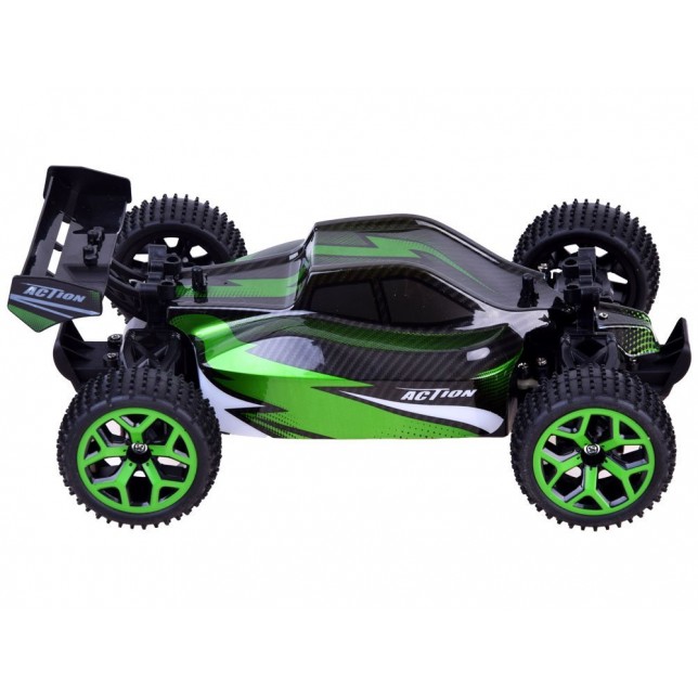 RC Buggy racer automobilis su keturiais varomais ratais (žalias)