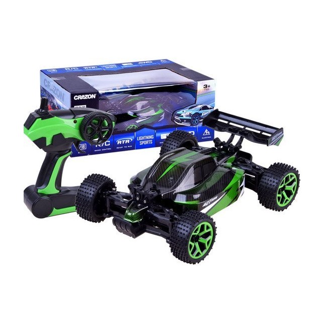 RC Buggy racer automobilis su keturiais varomais ratais (žalias)