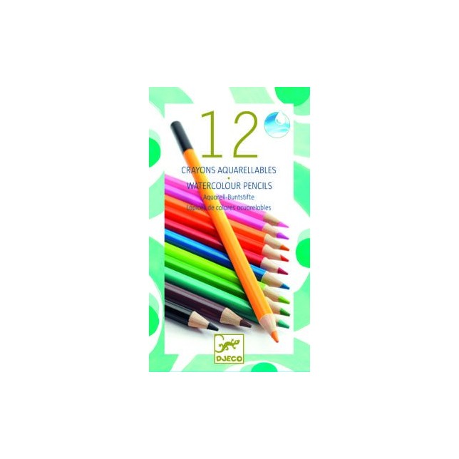Djeco 12 akvarelės pieštukų