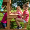 Medinė lauko žaidimų aikštelė 6in1 + staliukas
